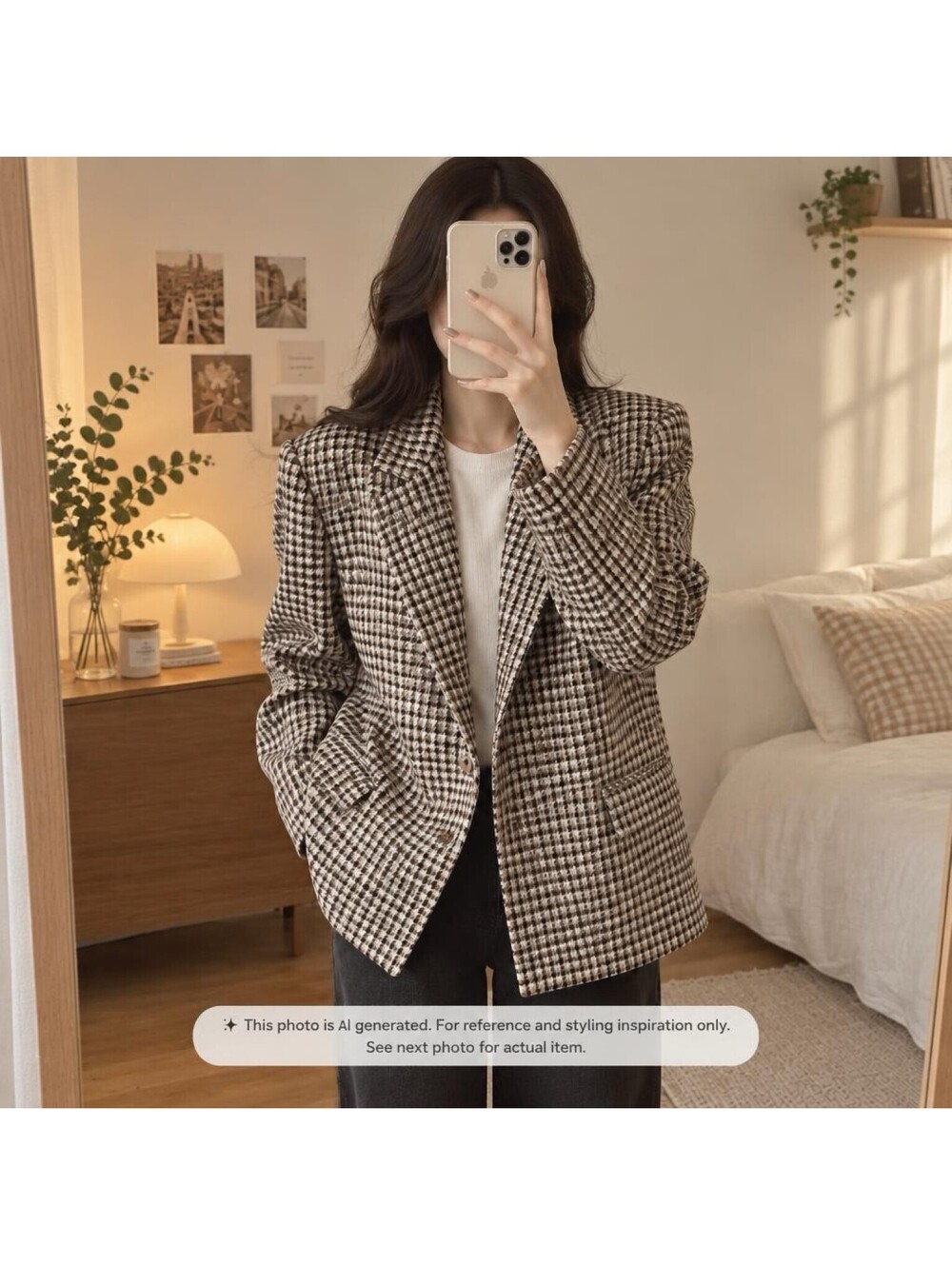 H&M Divided Women's Checked Blazer Size Large